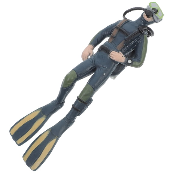 YOSADIER Dark PVC Floating Diver Fish Decoration Underwater Scene Aquarium Accessories Set