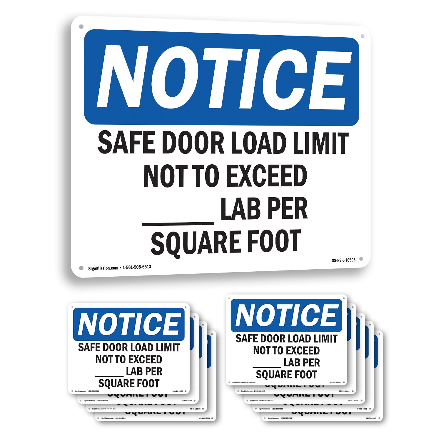 Safe Floor Load Limit Not To Exceed____Lbs OSHA Notice Aluminum Sign 18 ...