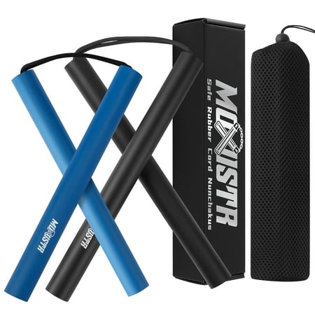 Safe Foam Rubber Cord Nunchakus Karate Upgraded for Beginners Practice and Training 2 Pack
