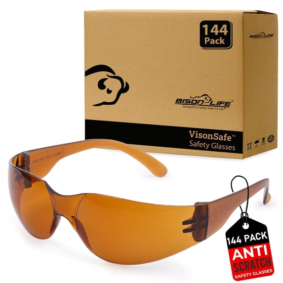 Safe Handler Crystal Full Color Brown Safety Glasses For Men/Women (Pack of 144)