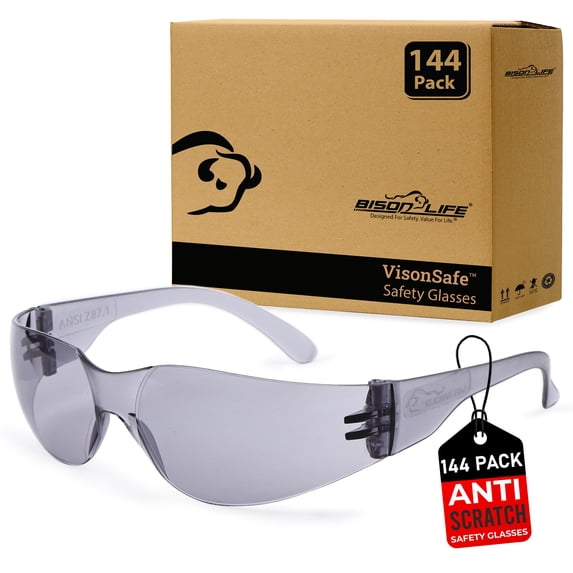 Safe Handler Crystal Full Color Grey Safety Glasses For Men/Women (Pack of 144)