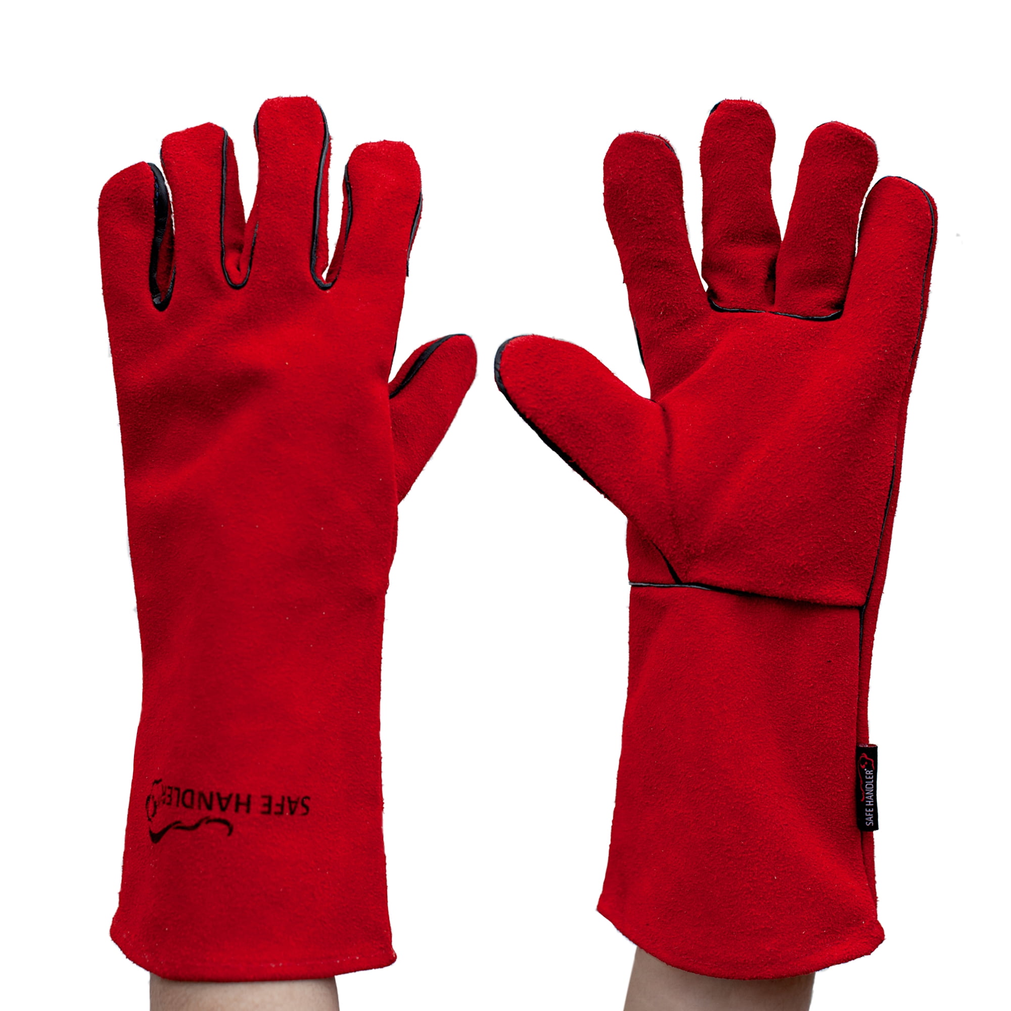 Safe Handler Deluxe Welding Gloves, Heat Resistance, Leather Palm