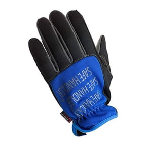 Safe Handler Easy Fit Gloves, Hand Protection, Easy on & off Wide Cuffs, Blue/Black (1 Pair)