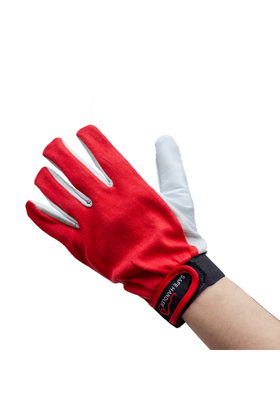 Safe Handler Eco Assembly Gloves, Single Goat Leather Palm, L/XL (Gray/White)