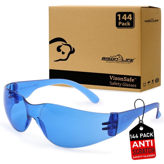 Safe Handler Full Color Blue Safety Glasses For Men/Women (Pack of 144)