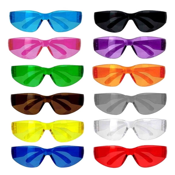 Safe Handler Full Color Variety Pack Safety Glasses For Men and Women (Box of 12), ANSI Z87.1