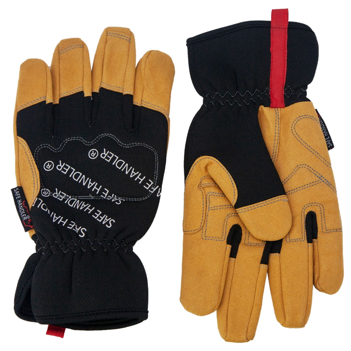Safe Handler Handyman Work Gloves | Flexible Hand Protection, Easy-On Wide Cuffs, Thicker Knuckle Padding