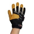 thumbnail image 1 of Safe Handler Reinforced Leather Gloves, Suede Leather Padding, Sung-Fit, Yellow (1 Pair), 1 of 7