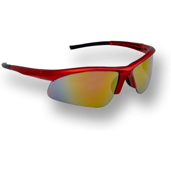 Safe Handler Sport Safety Glasses For Men/Women Mirror Lens, Anti-Scratch, Red (Pack of 1)