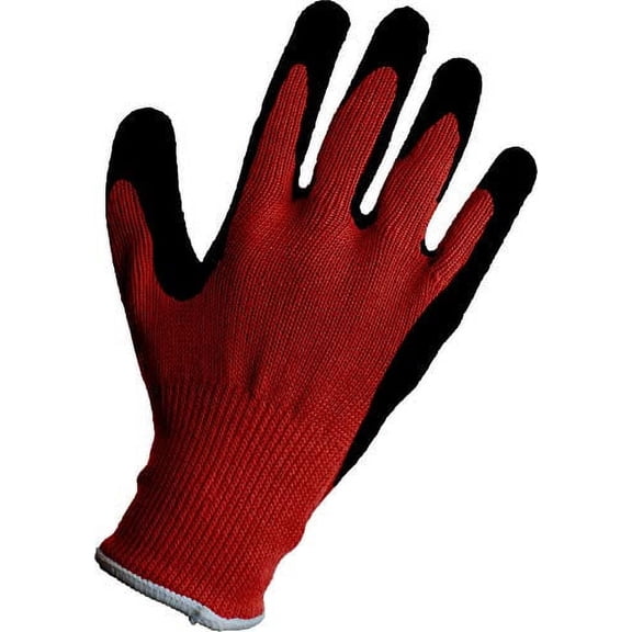 Safe Handler Ultra Stretch Thick Grip Gloves, Latex Crinkle Coated Grip, OSFM, Red