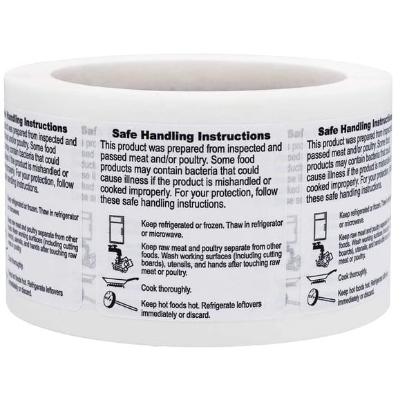 Safe Handling Instruction Labels For Food Rotation | 2 x 2" Inch | 500 Pack