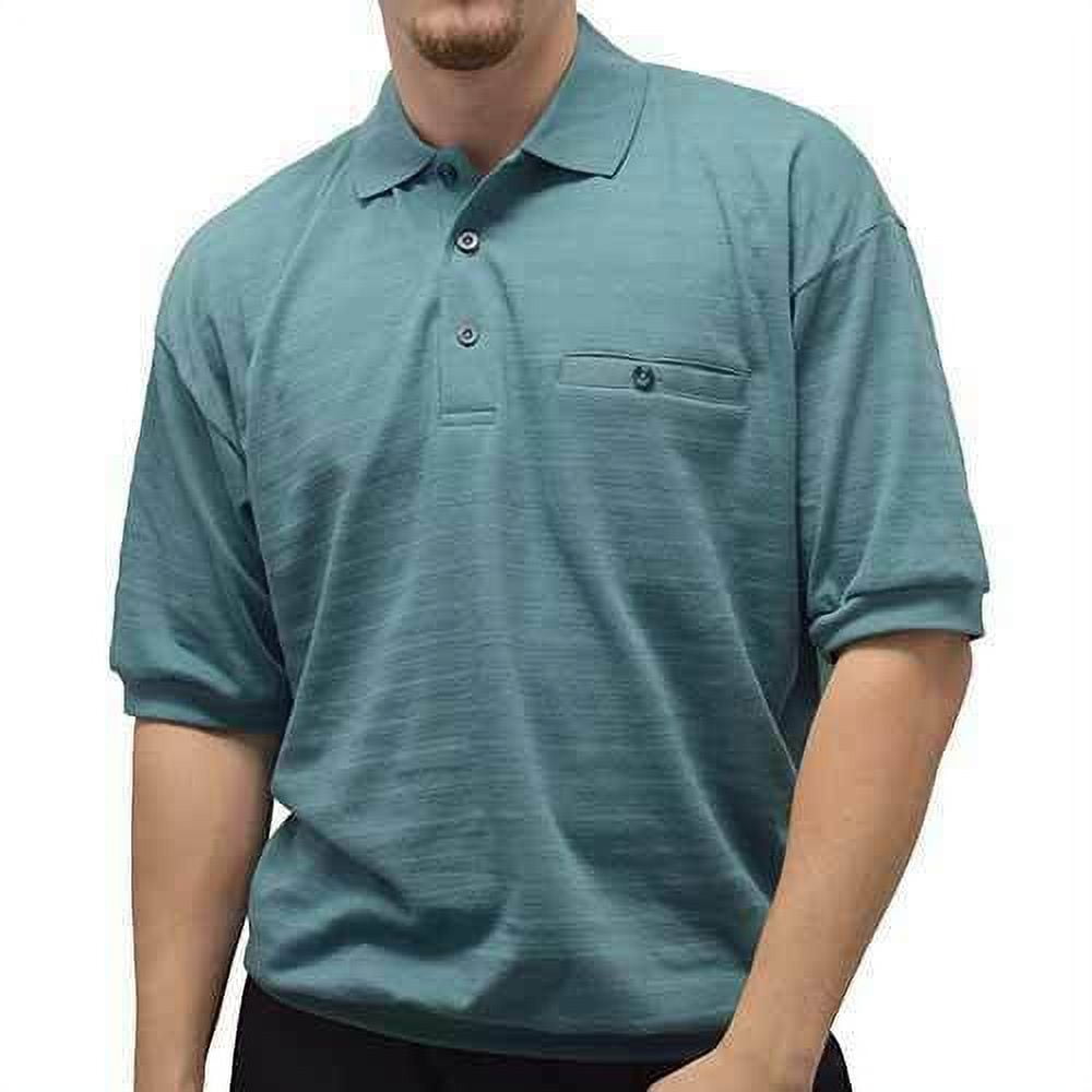 Safe Harbor Men's Jacquered Banded Bottom Short Sleeve Shirt In Sage Green  - Walmart.com