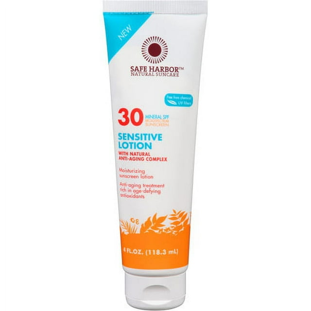 Safe Harbor Natural Suncare Sensitive Lotion Sunscreen, SPF 30, 4 fl oz