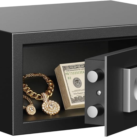 Safe for Home, 0.7 Cubic Feet Safety Box, Lock Box for Money, Jewelry, Documents and Guns, Digital Security Safe for Office, Hotel and Personal Use, 16.9"W x 14.6"D x 7"H