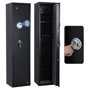 Safe for Home,Larger Security Cabinet Safe for Rifles and Shotguns,Fingerprint unlock,Quick Access Storage Cabinet with Pistol Lockbox,Rifle & Pistol Storage,Alarm System