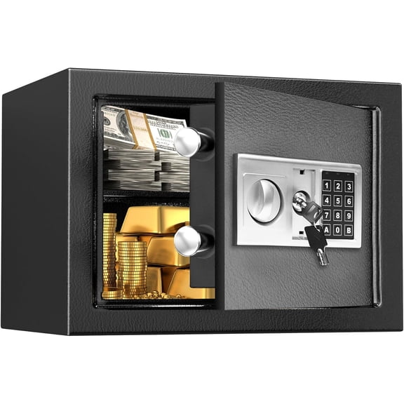 Safe with Key Lock,Anti-Theft Digital Security Lock Box with Electronic Keypad, Fire Proof Safe for Home Documents Firearm Medicine Money,0.8 Cubic Feet Lock Box13.8"W x 9.8"D x 9.8"H