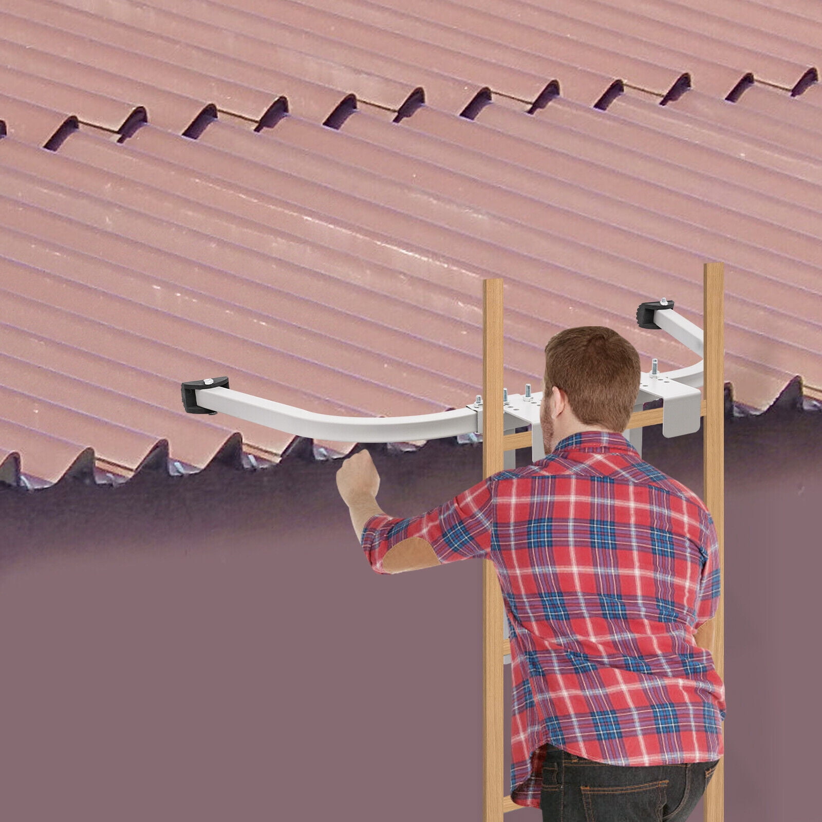 Safe Ladder Standoff Stabilizer Holder Fit Roof Wing Span Wall Ladder