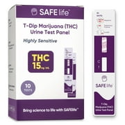 Safe Life At-Home Marijuana Drug Test Kit – Single Panel, 15 ng/mL Sensitive Cutoff – 10 Pack