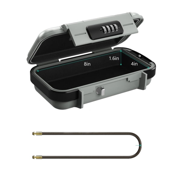 Safe Lock Box Portable Safe Case 4-Digit Combination Lock With Rope Outdoor Camp Hiking Sports Gym Security Storage Key Box ,Easy to Use