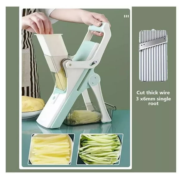 Safe Mandoline Slicer 5 in 1 Vegetable Chopper Food Potato Cutter Adjustable
