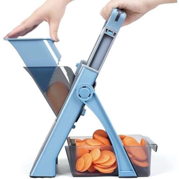 Safe Mandoline Slicer Plus Adjustable Vegetable Chopper, Stainless Steel Blade, BPA-Free, Sky Blue$$Home Decor, Kitchen, & Other