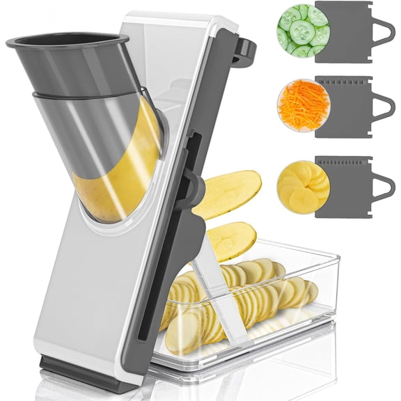 Safe Mandoline Slicer for Kitchen, Vegetable Slicer for Kitchen,Kitchen Food Slicer, French Fry Cutter Julienne Dicer for Vegetables