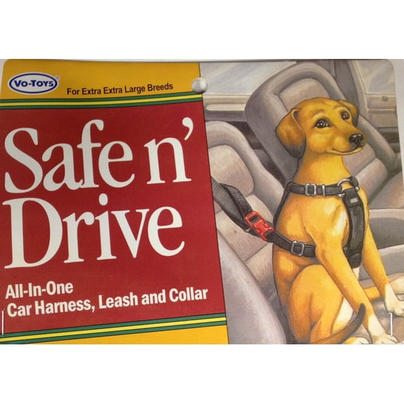 Safe N' Drive All-In-One XXL Car Harness Leash and Collar by Vo-Toys