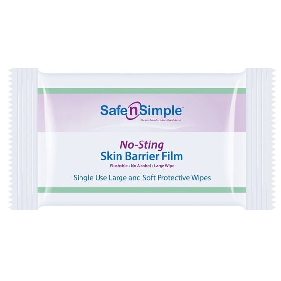 Safe N Simple No-Sting Skin Barrier Wipe 5 x 7" SNS00807, 25 Ct