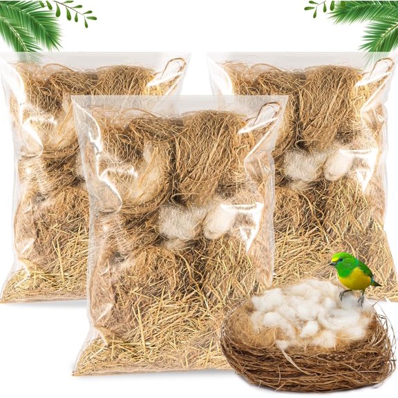 Safe Natural Bird Nesting Material Kit Ideal Nest Bedding for Hummingbird Canary Finch Parakeet Widely Used in Bird Cage Gardens and Tree Trunks