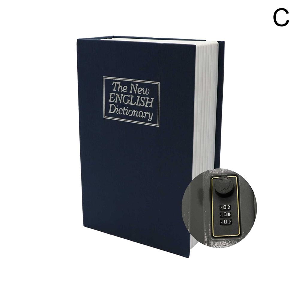 Safe Password Lock Box Book Vault Metal Fire Proof Secret Money Hidden
