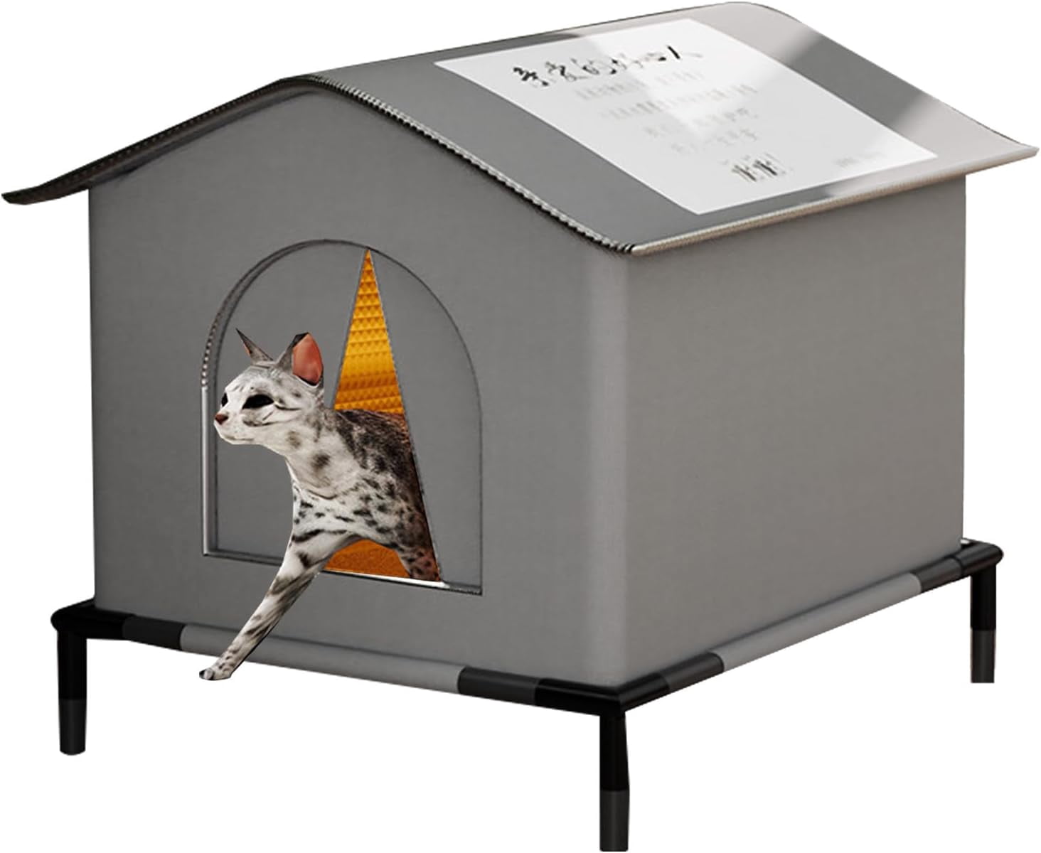 Safe Shelter for Feral Cats - Outdoor Feral Cat Shelter Weatherproof Winter Cat House | Cats Outside House, Waterproof Enclosed Pet Tent, Insulated Cat House for Multiple Barn, Porch and Other Pets