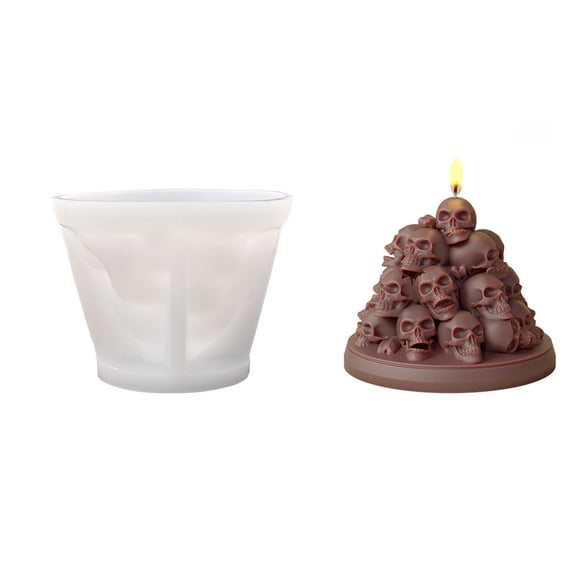 Safe Silicone Making Mold Skull/Pumpkin Shape for Resin Craft Halloween Decoration Flexible Baking Accessory