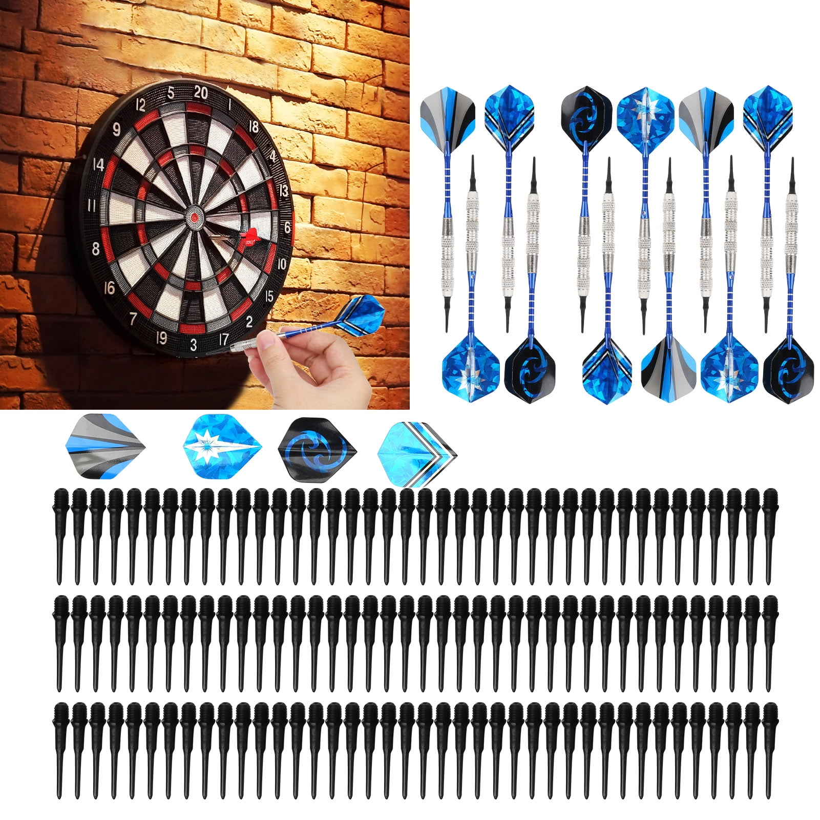 Safe Soft Tip Darts, Aluminum Alloy  Plastic, 12pc Set For All Skill Levels