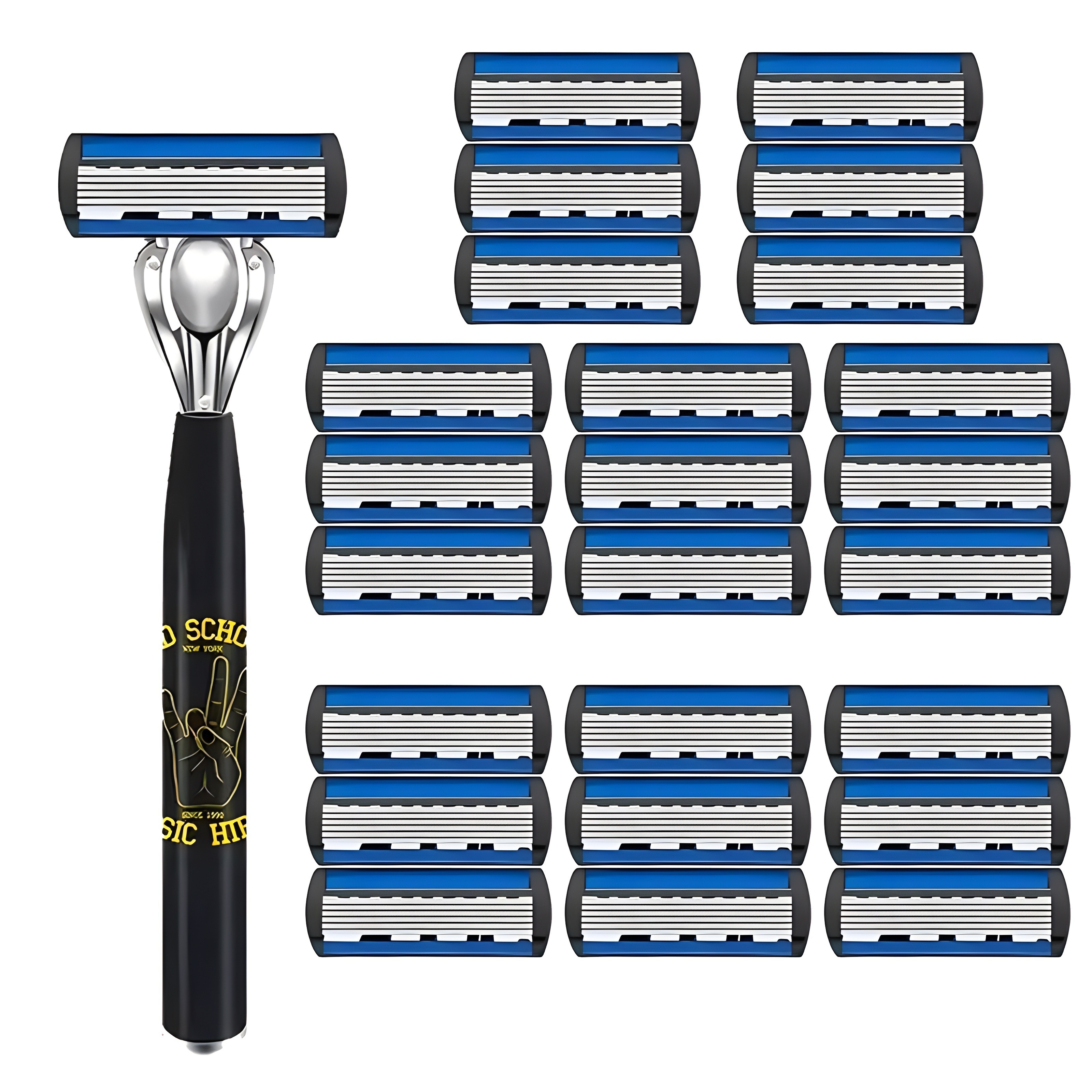 Guided Razor Cutter Safe Stainless Steel Razor Set For Daily Grooming And Shaving, 1 Handle ...