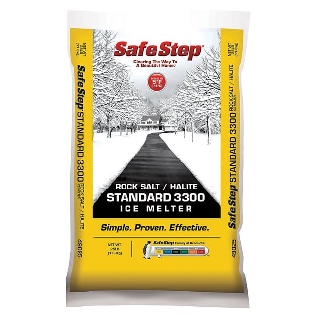 Step Down Label Safe Step Winter Snow Ice Melter, Sodium Chloride Rock Salt, Effective ...