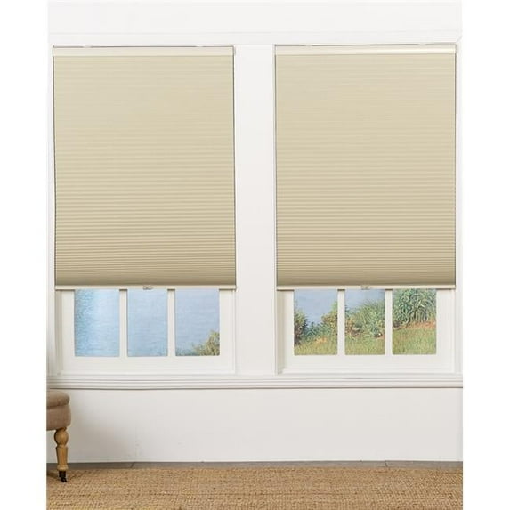 Safe Styles UBE39X64TN Cordless Blackout Cellular Shade, Tan - 39 x 64 in.