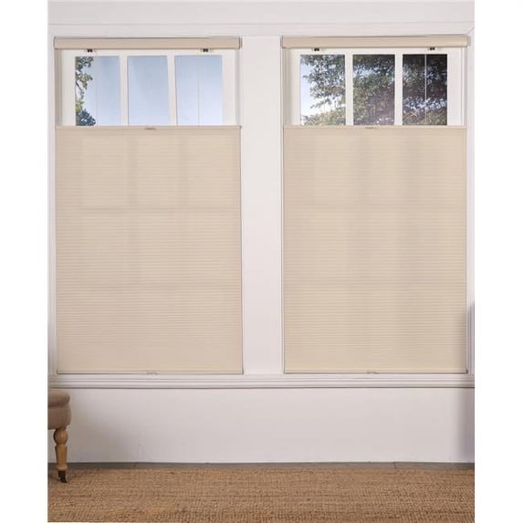 Safe Styles UBG25X72AL Cordless Light Filtering Top Down Bottom Up Shade, Alabaster - 25 x 72 in.