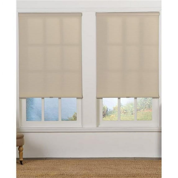 Safe Styles UBH47X72SN Cordless Light Filtering Double Cellular Shade, Sand - 47 x 72 in.