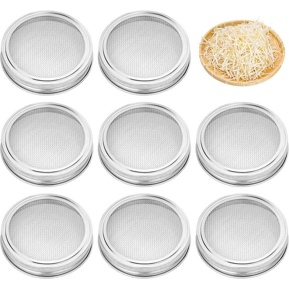 Safe Surgical Grade 316 Stainless Steel Sprouting Jar Lids, Sprouting Kit for Easy To Use Reusable Germination