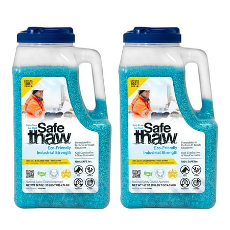 Safe Thaw Industrial Strength Salt Free Ice Melt, 10lb 7oz (2 Pack)