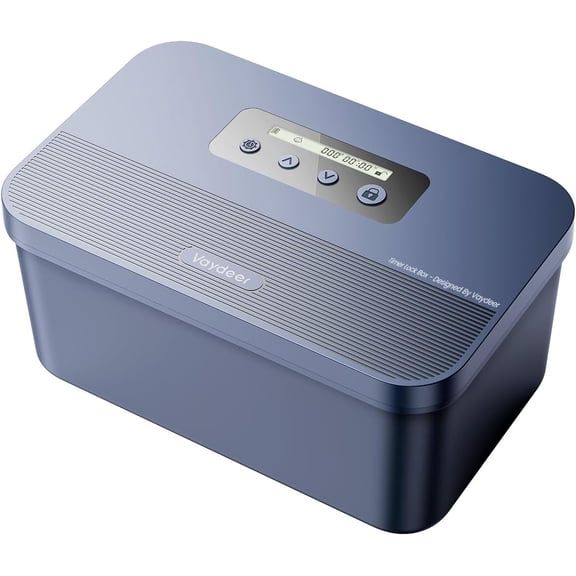 Safe Timed Lock Box, Phone Lock Box with Timer Unplug from Phones, Video Games, Social Media, Snacks & Cravings, Self-Control Lockable Storage Box for Focus & Self-Control(Dark Blue)