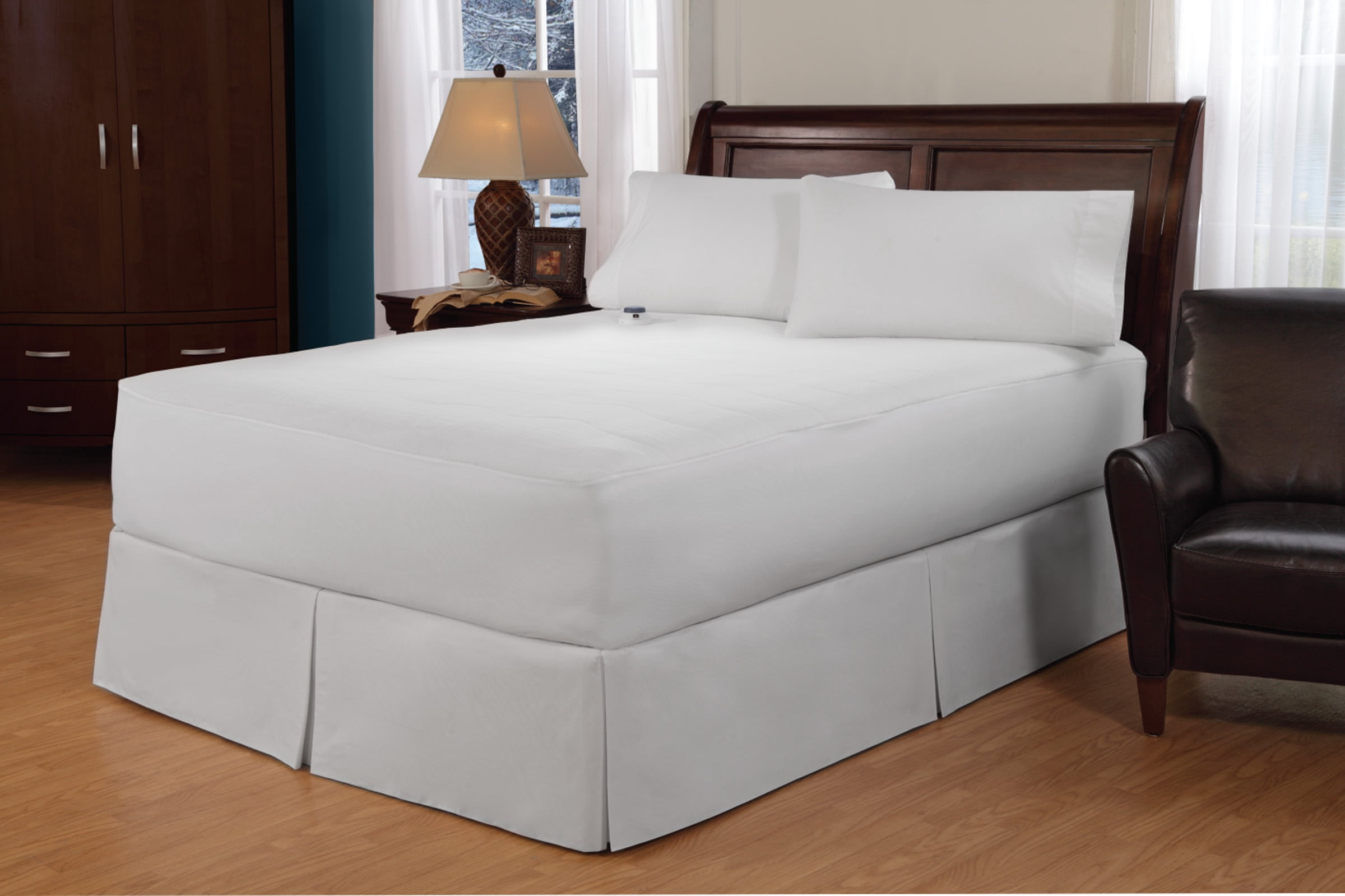 Safe u0026 Warm 100% Cotton Top Electric Warming Mattress Pad, Safe and Warm  Low Voltage and Invisiwire Technology, 11 Heat Settings, 10 Hour Auto  Shut-Off and Overheat Protection, Fits 18 Mattress - Walmart.com