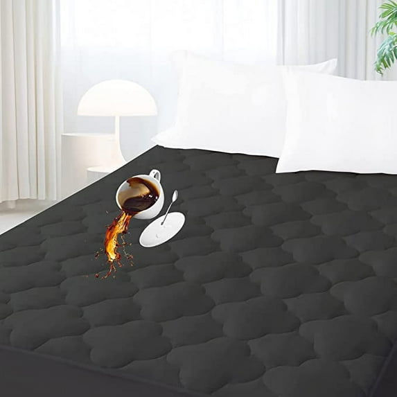 Safe and Sound Waterproof Mattress Pad,Premium Breathable Ultra Soft Alternative Filling Cover, King Size