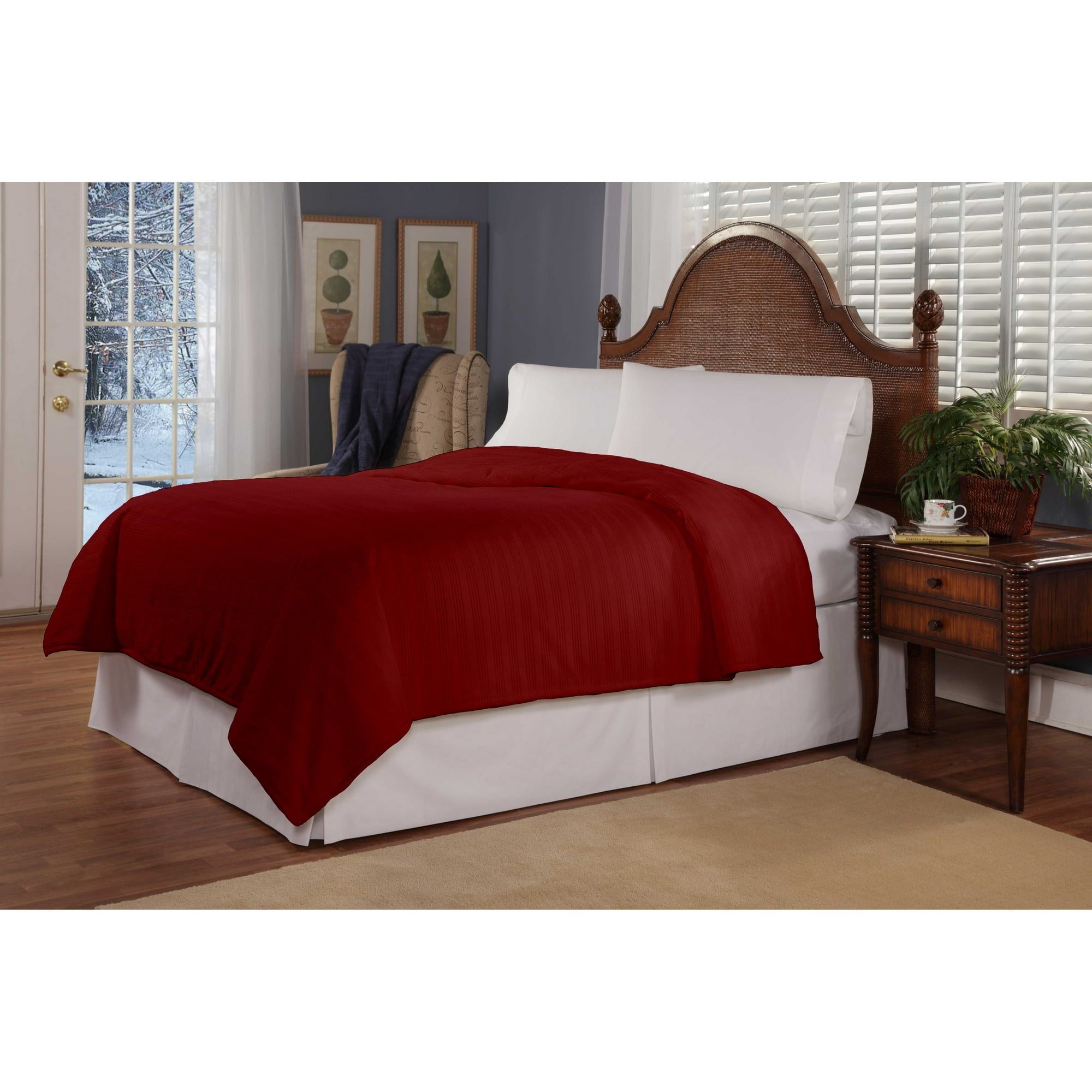 Safe and Warm Plush Triple Rib Low Voltage Heated Electric Blanket -  Walmart.com