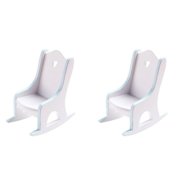 Safe for Kids Rocking Chair Mini Model Miniature Recliner Room Wooden ...