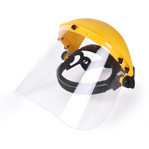 Safe handler Face Shield with Ratchet, Reusable Full Facial Protection, Yellow (Pack of 1)