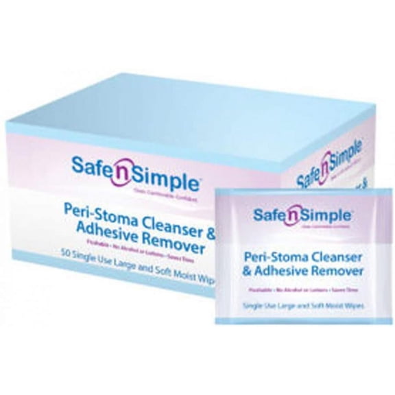 Safe n'Simple Adhesive Remover, 5 x 7 Inch Wipe, 50 Count