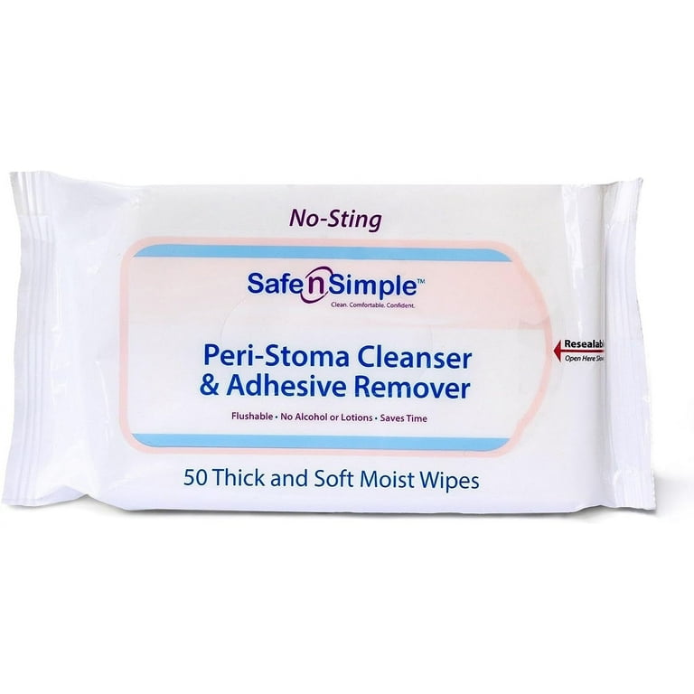 Safe N Simple Adhesive Remover Wipes, Pack-50
