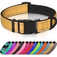thumbnail image 1 of Safe Reflective Dog Collar with Adjustable Nylon Webbing, Suitable for Nighttime Walking Training, Available in Multiple Sizes in Yellow M, 1 of 7