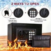 Safe small steel safe lock box, equipped with a password keypad and key, black in appearance, suitable for homes, dormitories, apartments, and offices